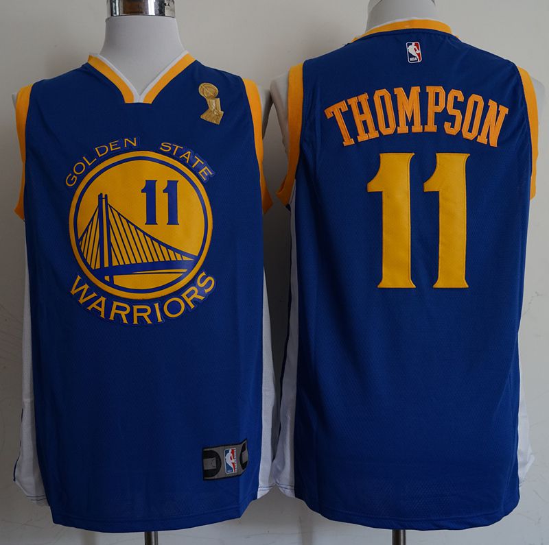 Men Golden State Warriors 11 Thompson Blue Champion Game Nike NBA Jerseys
